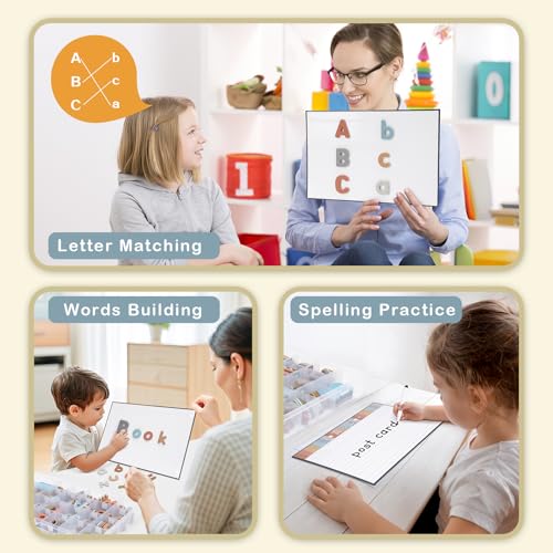 Joyreal Magnetic Alphabet Letters with Magnet Board for Fridge & Classroom