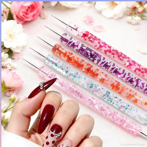 Artdone Nail Art Pens And Brushes Set With Liner Paint Dotting Tools - color: Black Set with Stands