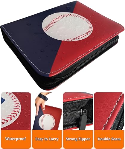 Baseball Card Binder 900 Pockets – Large Baseball Binder 9 Pocket with 50 Protective Sleeves, Premium Trading Cards Holder 3 Ring Zipper, Sport Collection Book, Album Folder Case, Gifts for Boys & Men - color: Red-Blue, size: 900 Pockets