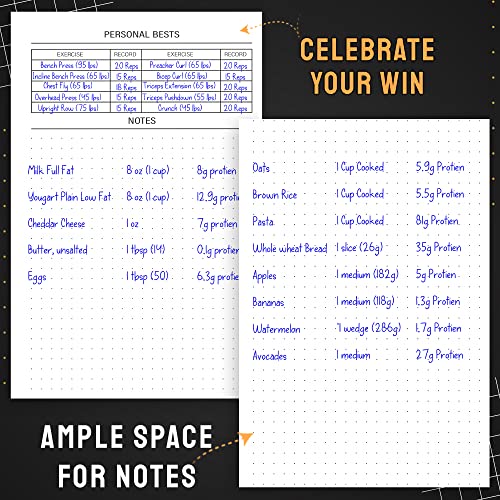 Nextnoid Hardcover Fitness Journal Workout Planner for Men & Women - A5 Sturdy Workout Log Book to Track Gym & Home Workouts - Yellow - color: J.Yellow, style: Fitness