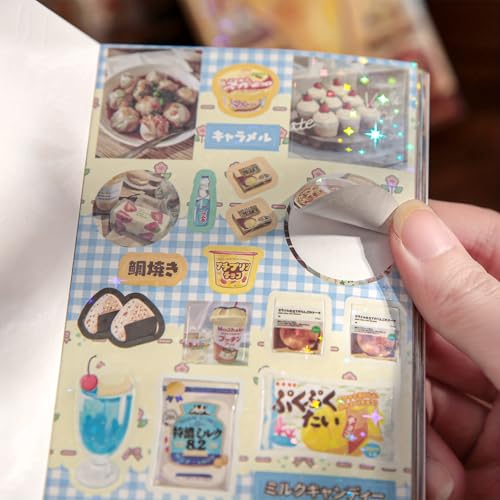 Kawaii Scrapbook Sticker Book Set (2PCS), 600+ Cute Dessert & Retro Food Stickers for Journaling, Junk Journal, Planner, Aesthetic Scrapbooking Supplies for Teens & Adults (C+D) - color: C+d