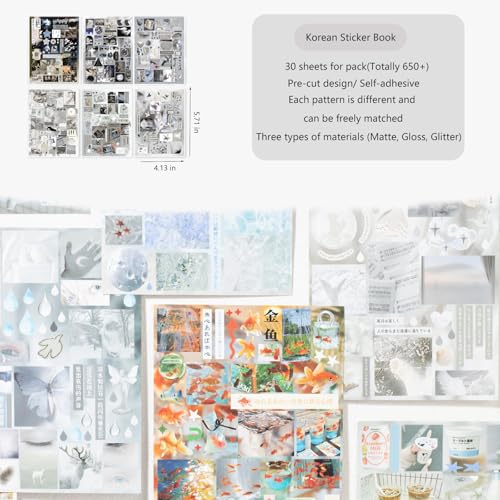 Korean Sticker Book Set,500+ Japanese Summer Themed Stickers Book for Journaling Supplies,Kawaii Sticker for Scrapbooking,Junk Journal,Notebook,Planner,Calendar(Summer Relaxation) - color: Happies