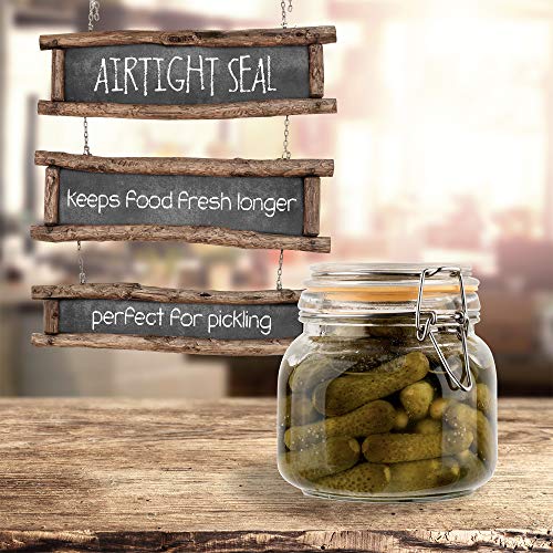 Glass Jars with Airtight Lids 24 oz [Set of 2] - size: 24 oz
