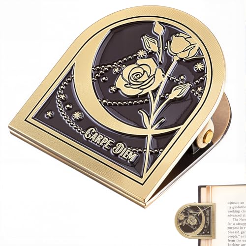 CRASPIRE Travelers Notebook Clips Metal Book Clip Vintage Antique Bronze Rose Themed Flower Decorative Binder Page Holder for TN Travelers Art Journaling Reading Decoration Accessories - style: Rose