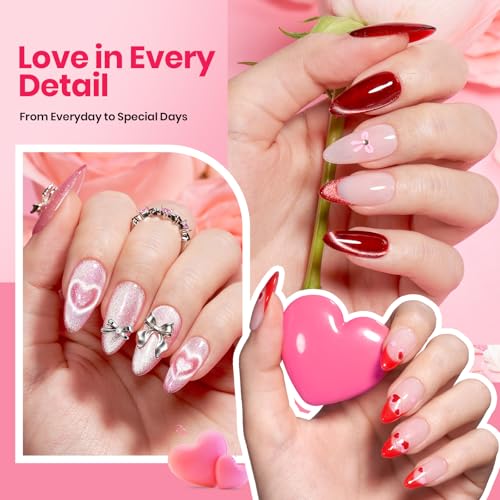 Beetles 30 Pcs Gel Nail Polish Kit with U V Light - 6 Colors Nails Kit - color: D-Sweet Date