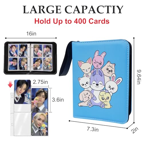400 Pockets Kpop Photocard Binder,Portable Waterproof PU Storage Album,RL54 - color: Kpop02-400