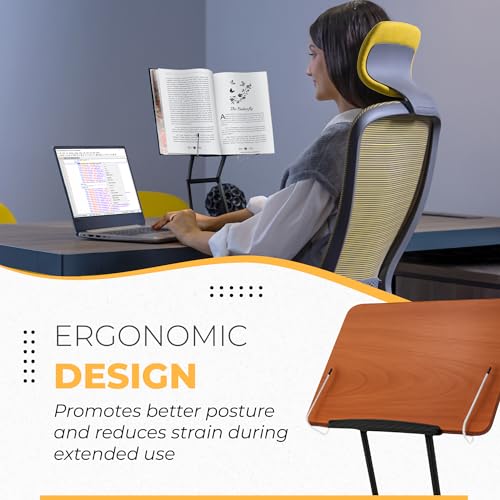 Foldable Book Stand for Reading – Adjustable Book Holder Height Up to 17.8″, Reading Stand with 13″ × 8.7″ Platform – Lightweight 3.3 lb Portability