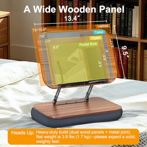 Lap Bean Bag Book Holders for Reading Hands Free, Adjustable Book Stand