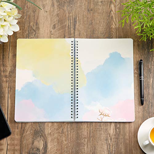 SIIXU Spiral Notebooks and Journals, Unique Personal Diary to Write in for Women and Girls, Pretty Unruled Paper Design, 6.8"x9.8", 128 Pages, Winter - color: Winter