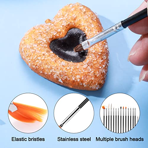 15pcs Cake Decorating Brushes Kit Fondant Paint Brush, Food Paint Brush Baking Decorating Tools for Sugar Cookie Candy Icing Cake Decoration (Black) - color: Black