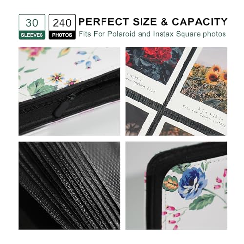 Large Polaroid Photo Album Binder, 240 Pockets. Abstract Rose - color: Abstract Rose