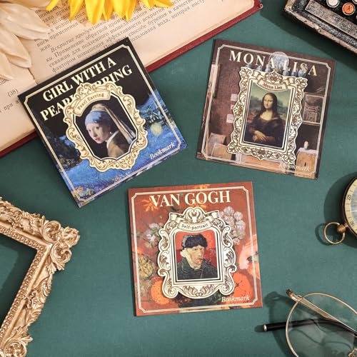 3 Pcs Vintage Metal Bookmark, Golden Clip Bookmarks, Famous Oil Painting Theme Book Mark Unique Gift for Book Lovers Readers Women Girls Teens Writers Bookworms Teachers Students - style: 3Pcs Portraiture