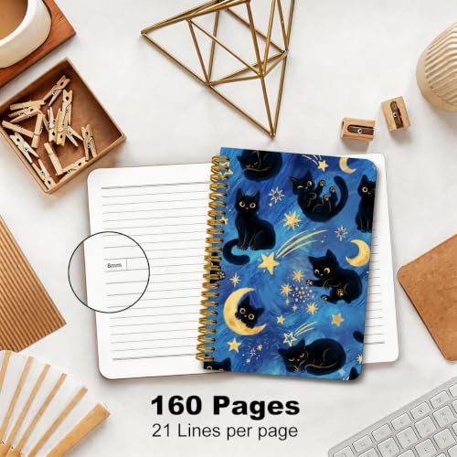 2 Pcs A5 Cute Cat Spiral Notebook, Blue Journaling Notebooks for Work - color: Multicolour 0213