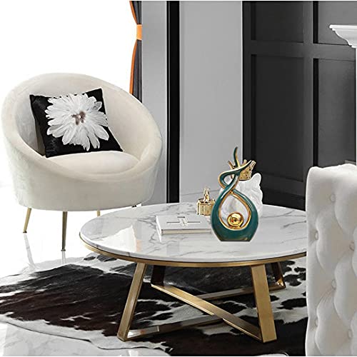 Norrclp Home Decor Modern Abstract Art Ceramic Statue Table Decor (Large) - color: Green and Gold, size: Large