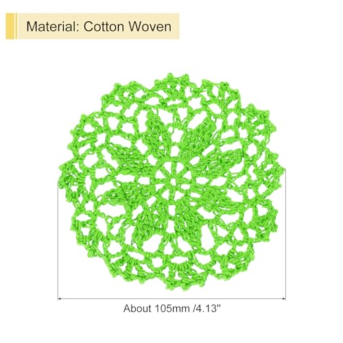 uxcell Fabric Coasters, 8pcs 4" - Cotton Woven Crochet Doilies, Lace Embroidery Cup Mat with Floral Pattern for Wedding Party Decoration (Green) - color: Green
