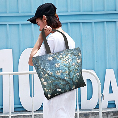 Beach Tote Bags Travel Shopping Bag With Zippered for Women - color: Sb-19
