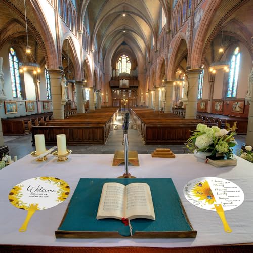 Church Handheld Fans Bulk Christian Inspiration Gifts,Sunflower - style: Sunflower