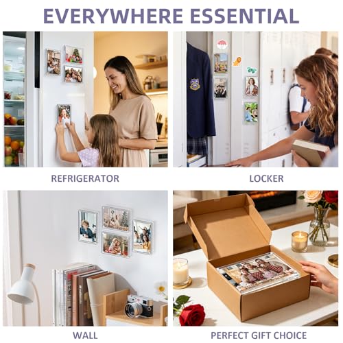 4 Pack 4x6 Inch Magnetic Picture Frame for Fridge - size: 4 X 6 (4-pack)