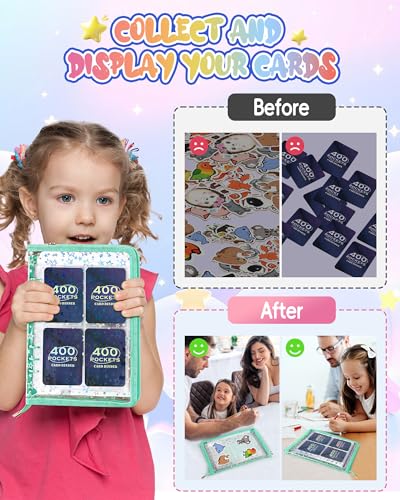 4 Pocket Card Binder for Girls, Cute A5 Clear Kpop Photocard Binder - color: A Green, size: 4-Pocket