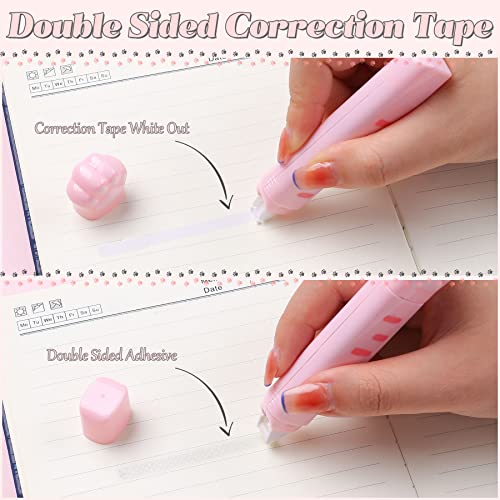 9 Pcs Cute Cat Paw Stationery Set Kawaii School Supplies Including Pencil Sharpener Retractable Eraser Correction Tape Sticky Notes Ruler Mini Scissors Utility Knife for Cat Lovers Students (Pink) - style: Style B(Pink)