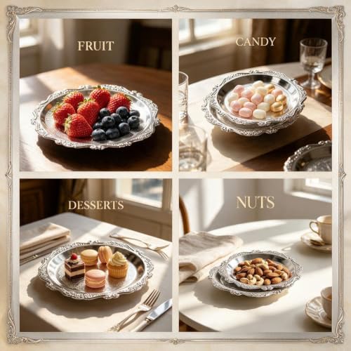 Alipis 6-Pack 3.93" Plates Mini Leaf Metal Snack Trays,for Party & Wedding