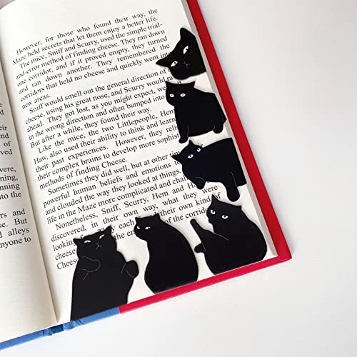 Yasest Magnetic Bookmarks-18 Pcs Bookmarks Black Cat Gifts for Book Lovers - style: ABC