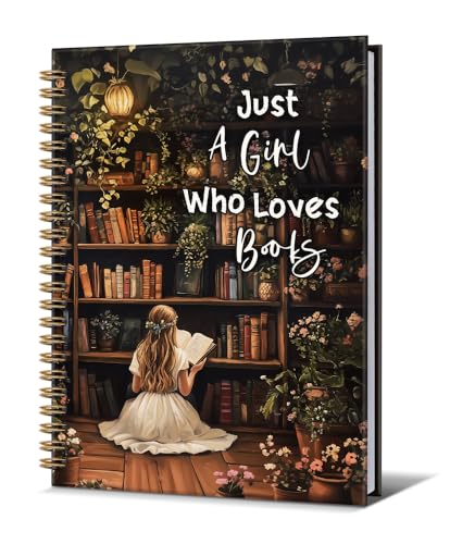 Notebooks for Books Lover-Vintage Flower Journal For Teen Girls,Reading Lover Gifts On Birthday Christmas,Just a girl College Ruled Lined Gold Spiral Bound Hardcover(Black),5.8"x8.3" - color: Just a girl