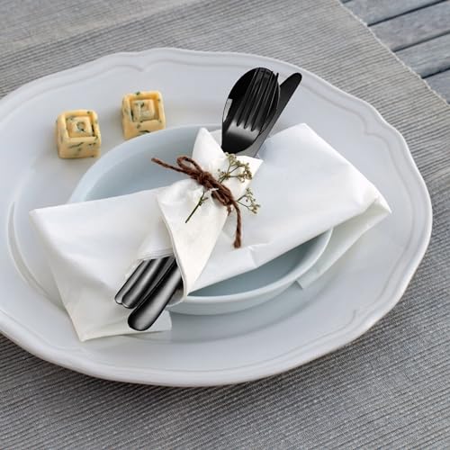 MURRI&MURRDI Travel Stainless Steel Cutlery Set for 1, Reusable Flatware Set with Case,Camping Silverware Set for Work, Knife Fork Spoon Utensil Set 3 Piece, Black - color: B- 3 Black
