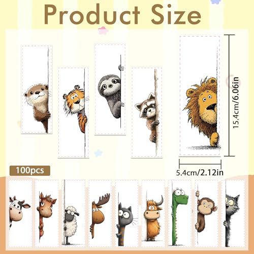 Funny Animal Bookmarks, Cute Cartoon Book Marks for Boys Girls - style: Funny Animal