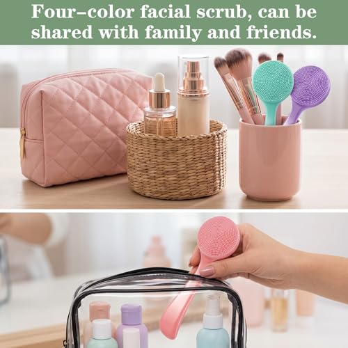 4PCS Face Cleanser Brush, Silicone Face Brush Cleanser