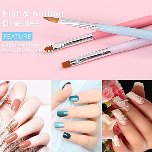 TEOYALL 6Pcs Nail Art Brushes, Gel Nail Polish Painting Liner and Dotting - color: Multicolor