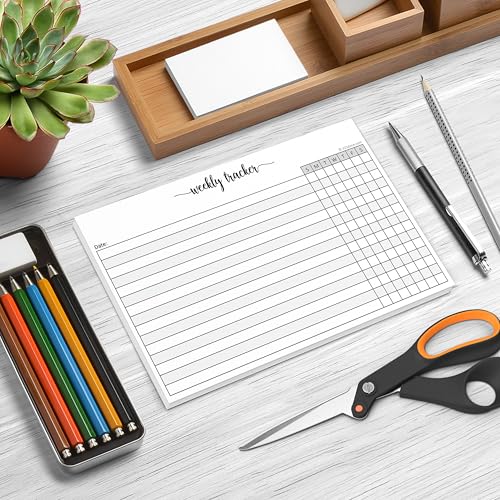 321Done Weekly Tracker Notepad, 5.5x8.5 Inches, 50 Sheets, Landscape - color: SMTWTFS, size: 5.5" x 8.5" Landscape
