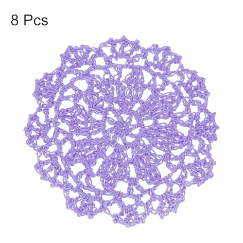 uxcell Fabric Coasters, 8pcs 4" - Cotton Woven Crochet Doilies, Lace Embroidery Cup Mat with Floral Pattern for Wedding Party Decoration (Light Purple) - color: Light Purple