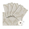 Loom and Mill Luxury Damask Jacquard Placemats Set of 4, Beige, 12x18 in - color: Beige, size: 4 Piece-12x18 inch