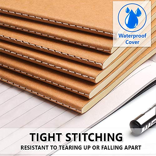 feela 30 Pack Kraft Notebooks, A5 60 Lined Pages Notebooks and Journals for Women Girls Students Making Plans Writing Memos Office School Supplies, 8.3 X 5.5 in - style: Lined-30 Pack