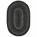 Homespice Jet Black Jute Braided Placemats, Oval 13x19 Set of 4 - color: Jet Black