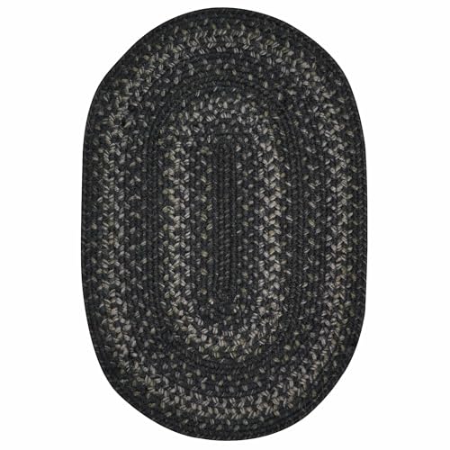 Homespice Jet Black Jute Braided Placemats, Oval 13x19 Set of 4 - color: Jet Black