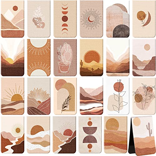 Sepamoon 24 Pcs Magnetic Bookmarks Cute Landscape Magnetic Book Marks Page Clip Funny Magnet Page Markers Gifts for Women Men Home Office Reading Book Lovers Pleasure(Vibrant Style,1.4 x 2.2)