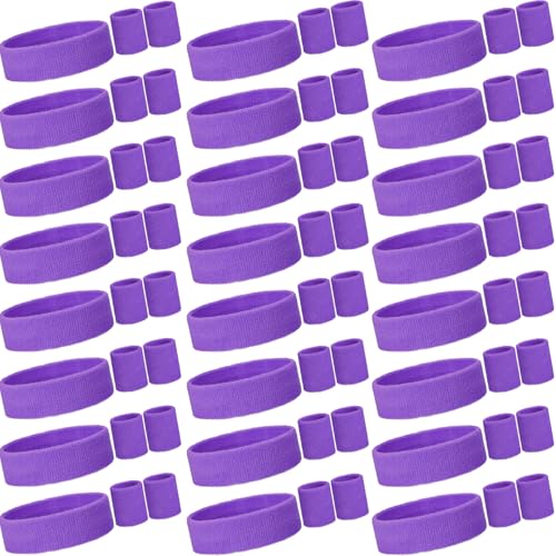 Sweatbands and Wristbands Set, Women, Men - color: Purple