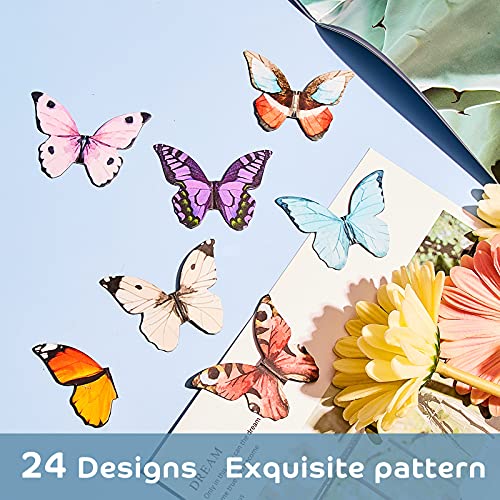 Nezyo 24 Pcs Magnetic Bookmarks Foldable Page Markers Students,Butterfly - style: Butterfly