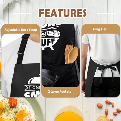 BBQ Smoker Aprons for Men with 2 Pockets, Cooking Apron for Dad, Funny Meat Smoking Gifts, Adjustable Grilling Apron for Husband, Chef Kitchen Gifts for Birthday & Father’s Day - A28 - color: I Only Smoke the Good Stuff 1