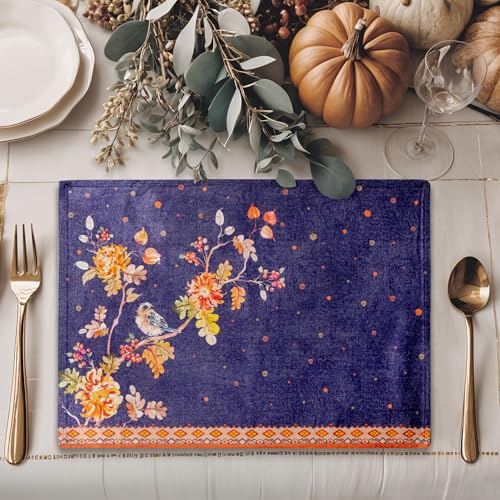 Maison d' Hermine Placemats Set of 4 Reusable 100% Cotton (13"x19") - color: 044 - Kelim - Infinity, size: 13" X 19" (Pack of 4)
