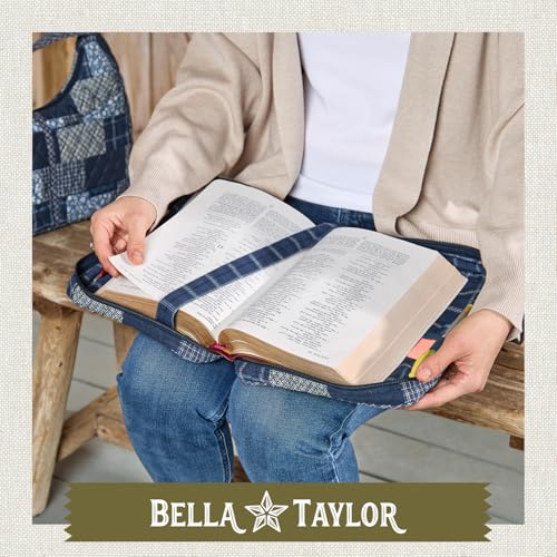 Bella Taylor Bible Cover, Quilted Bible Case, Heritage Blue Patch - color: Heritage Blue Patch, size: Large