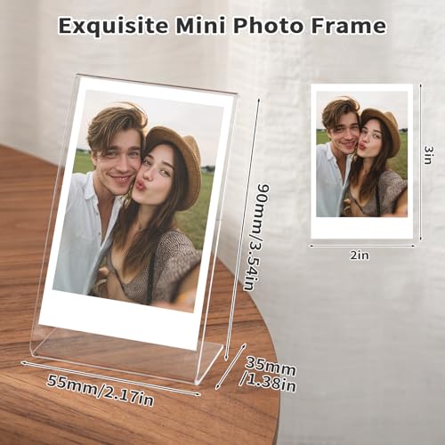 Mini Acrylic Picture Frames 2x3 for Instax Mini Film, Clear Instant Photo Display Stand for Fujifilm Instax 12 11 9 40 25 90, Small Tabletop Picture Frame for Desk Shelf（6 Pack） - size: 6 Pack
