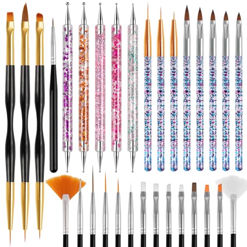 Nail Art Brushes, 31 Pcs Nail Art Design Tools Kit - color: 31PCS Nail Art Brushes