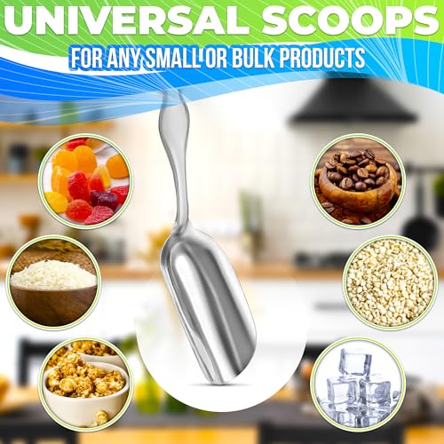 20 Pcs Mini Scoops for Candy, 5.9", Stainless Steel, Multipurpose - color: Silver