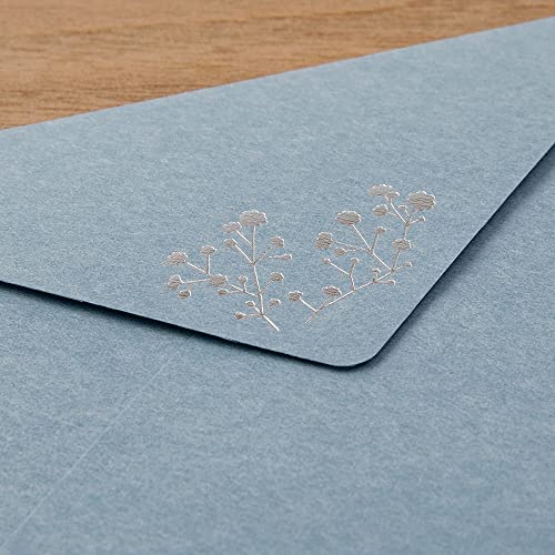 Midori 86508006 Letter Set Foil Stamped Envelopes, Haze Grass Pattern