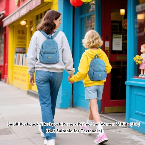 AOTIAN Mini Backpack for Women, Lightweight Sturdy Nylon Small Daypack - color: Mini Light Blue