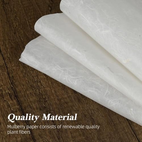 Mulberry Rice Paper for Decoupage: 4 Sheets 11.8" x 70.87" Washi Paper