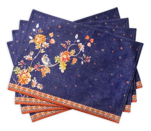 Maison d' Hermine Placemats Set of 4 Reusable 100% Cotton (13"x19") - color: 044 - Kelim - Infinity, size: 13" X 19" (Pack of 4)